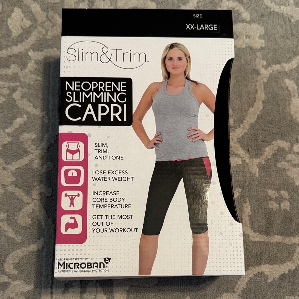 Neoprene Slimming Capri - Black and Pink